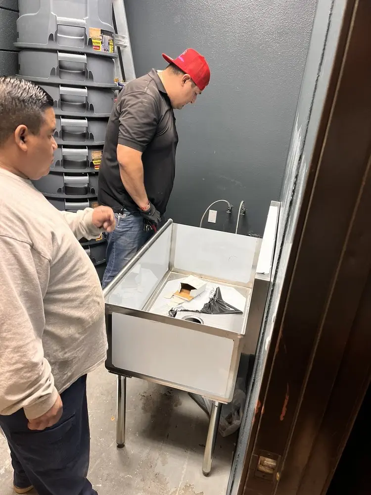 Commercial plumbing and sink installation in Redding